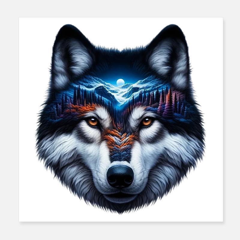 Loup Poster 20 x 20 cm
