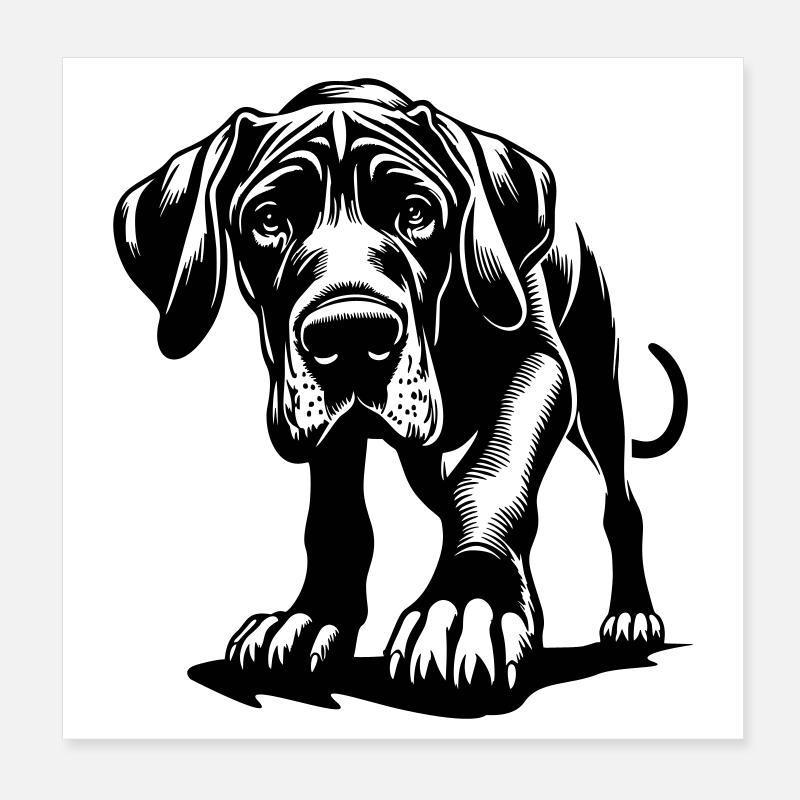 Deutsche Dogge Poster 20x20 cm