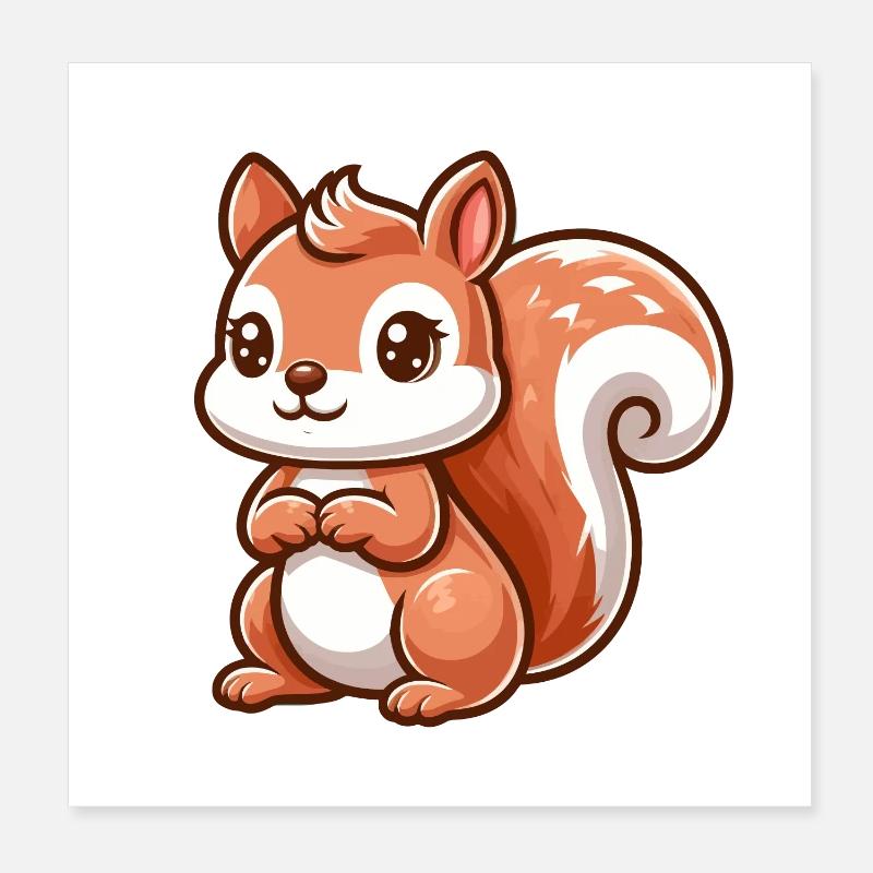 Écureuil caramel cartoon Poster 20 x 20 cm