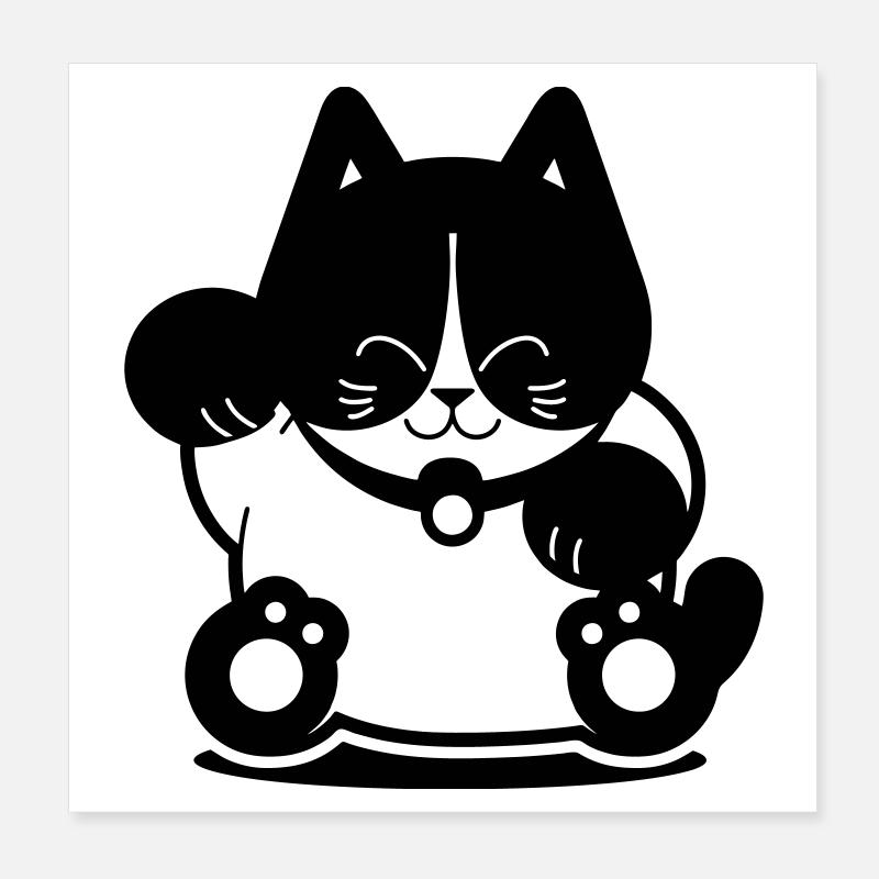 Tuxedo Cat Poster 20x20 cm