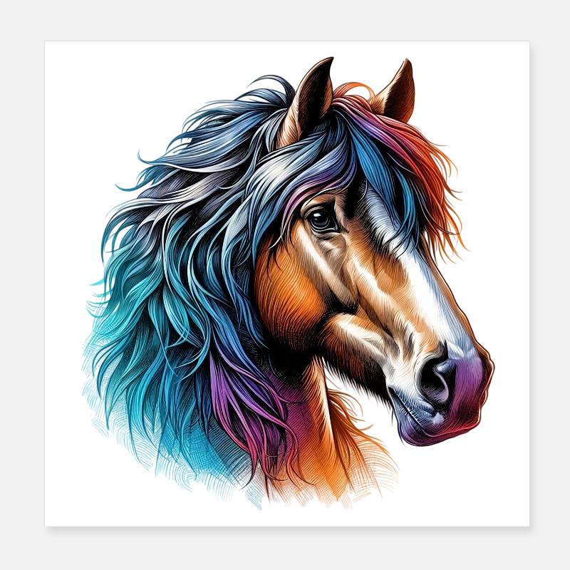 Pferd Poster 20x20 cm