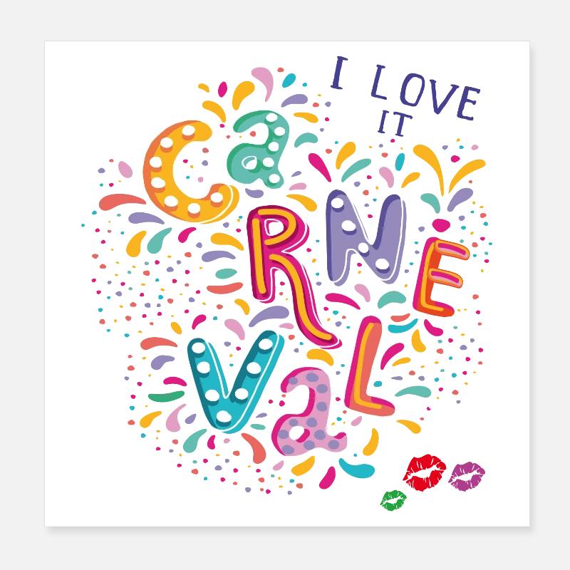 Carnaval, Confettis de carnaval Poster 20 x 20 cm