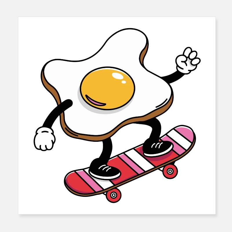 Skateboard Egg Daredevil Poster 8" x 8" (20x20 cm)