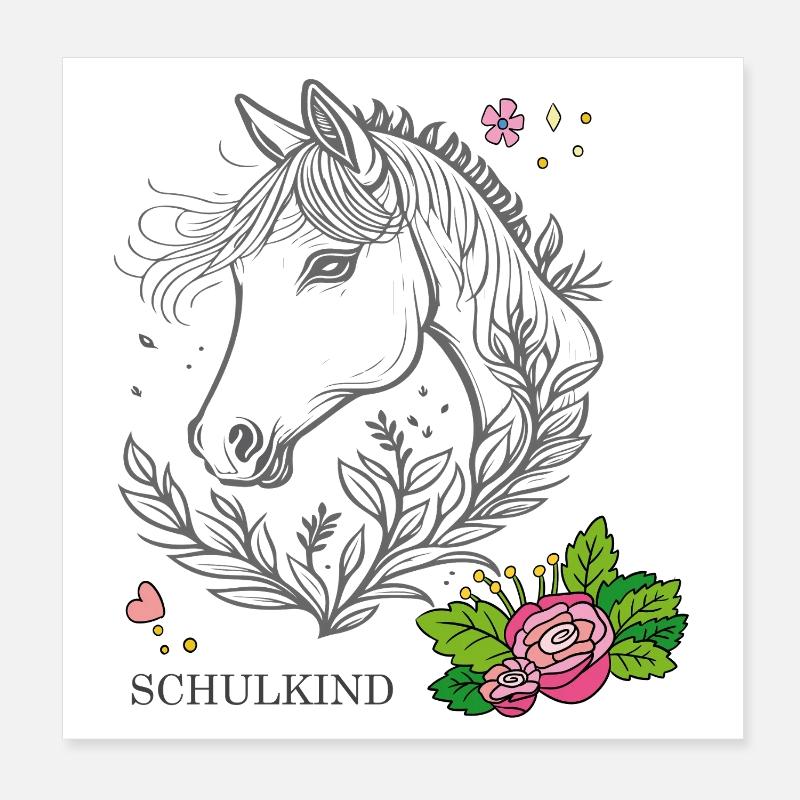 Schulkind Poster 20x20 cm