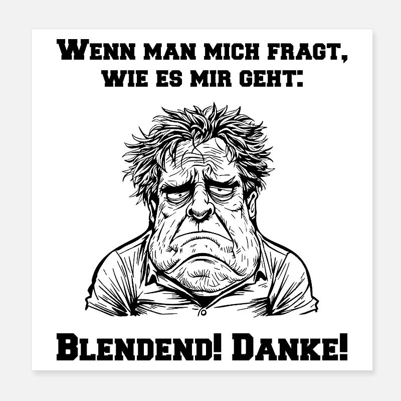 Erschöpfter Mann Poster 20x20 cm