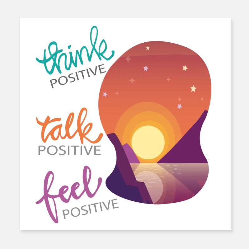 Penser positif Poster 20 x 20 cm