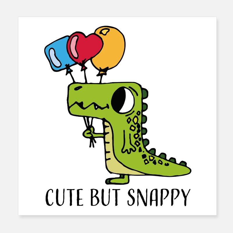 Mignon mais vif - Dessin animé drôle de crocodile Poster 20 x 20 cm
