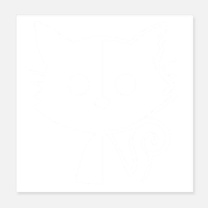 White Kitten Yin and Yang Poster 8" x 8" (20x20 cm)