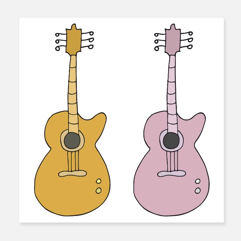 Deux guitares Poster 20 x 20 cm