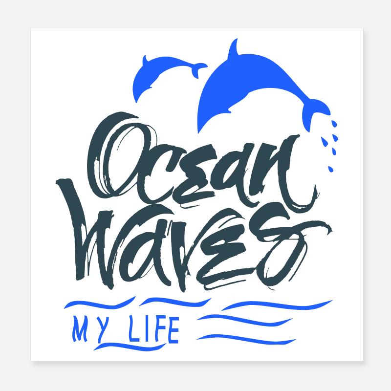 Ocean Dolphins Poster 8" x 8" (20x20 cm)