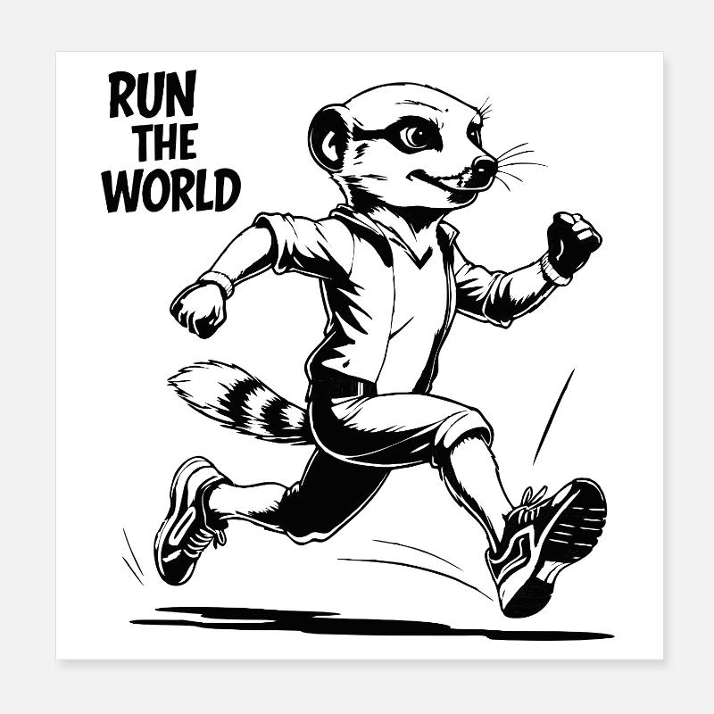 Erdmännchen, rennend Poster 20x20 cm