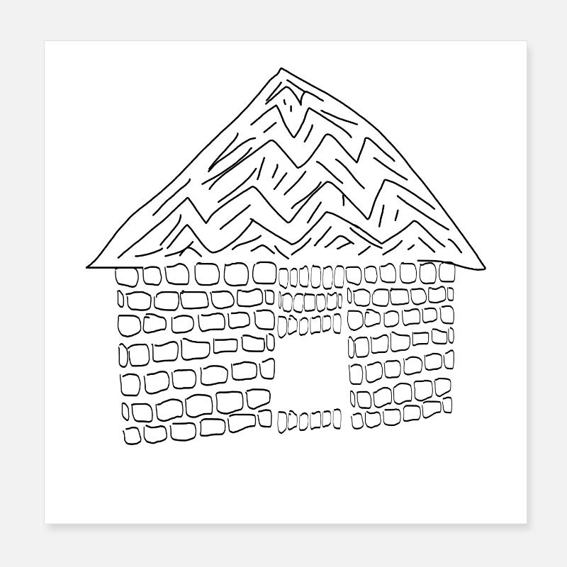 ma case Poster 20 x 20 cm