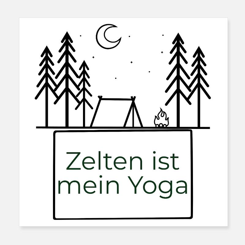 Le camping, c’est mon yoga Poster 20 x 20 cm