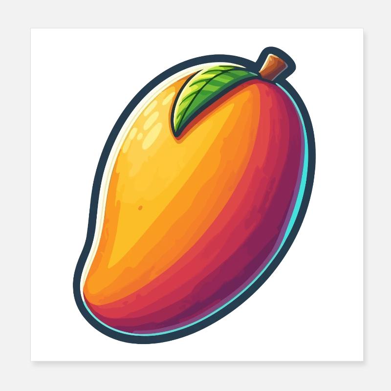 Design Mango Lebendig Abstrakt Poster 20x20 cm