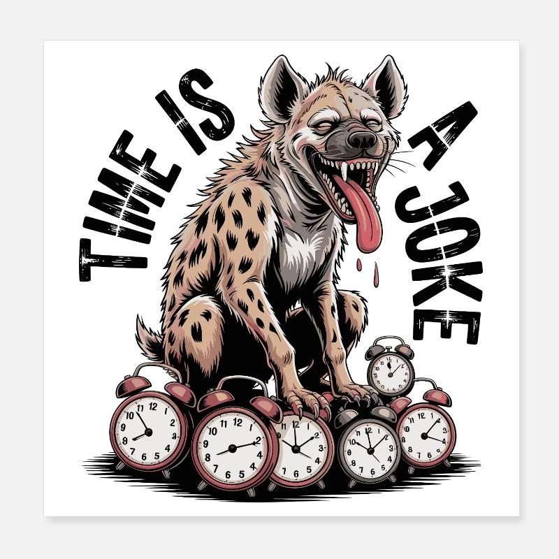 Laughing Hyena Time Joke Poster 20 x 20 cm