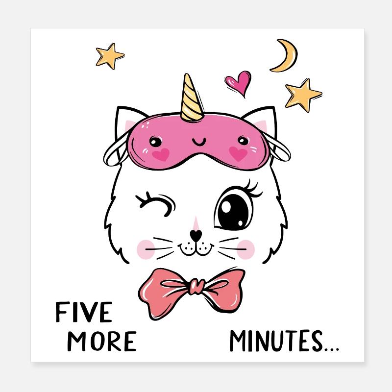 Chemise de sommeil pour chat mignon Poster 20 x 20 cm