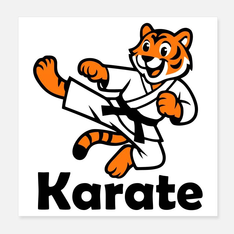 Karate Tiger Poster 8" x 8" (20x20 cm)