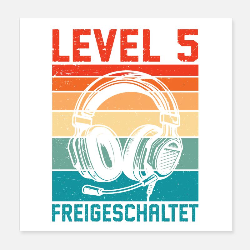 Garçons du 5e anniversaire : niveau 5 débloqué Poster 20 x 20 cm