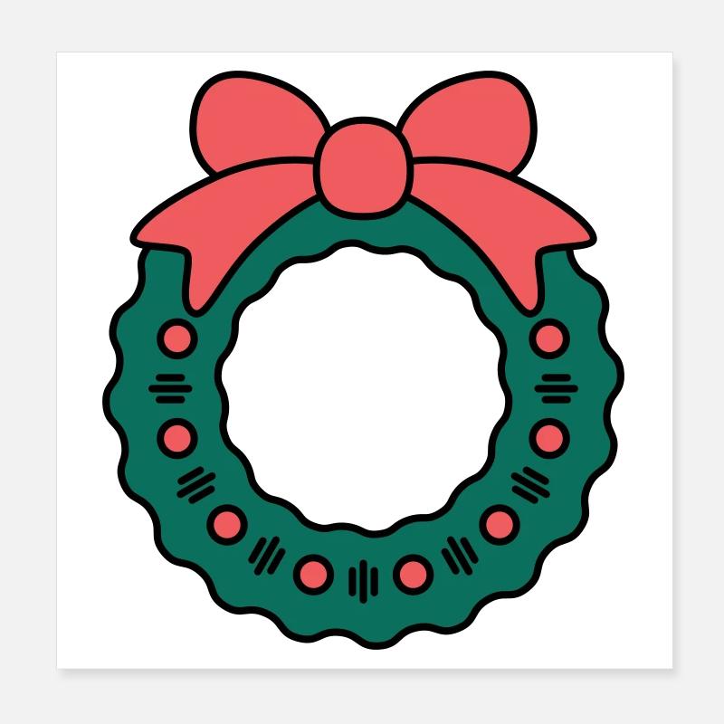 Wreath for Christmas Poster 8" x 8" (20x20 cm)
