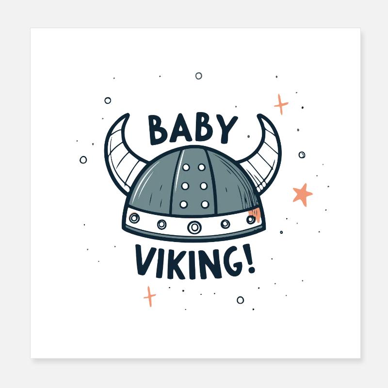 Baby Wikinger Helm Poster 20x20 cm