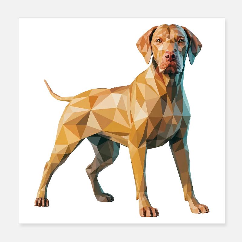 Chien brun - Cool Low Poly Logo Poster 20 x 20 cm