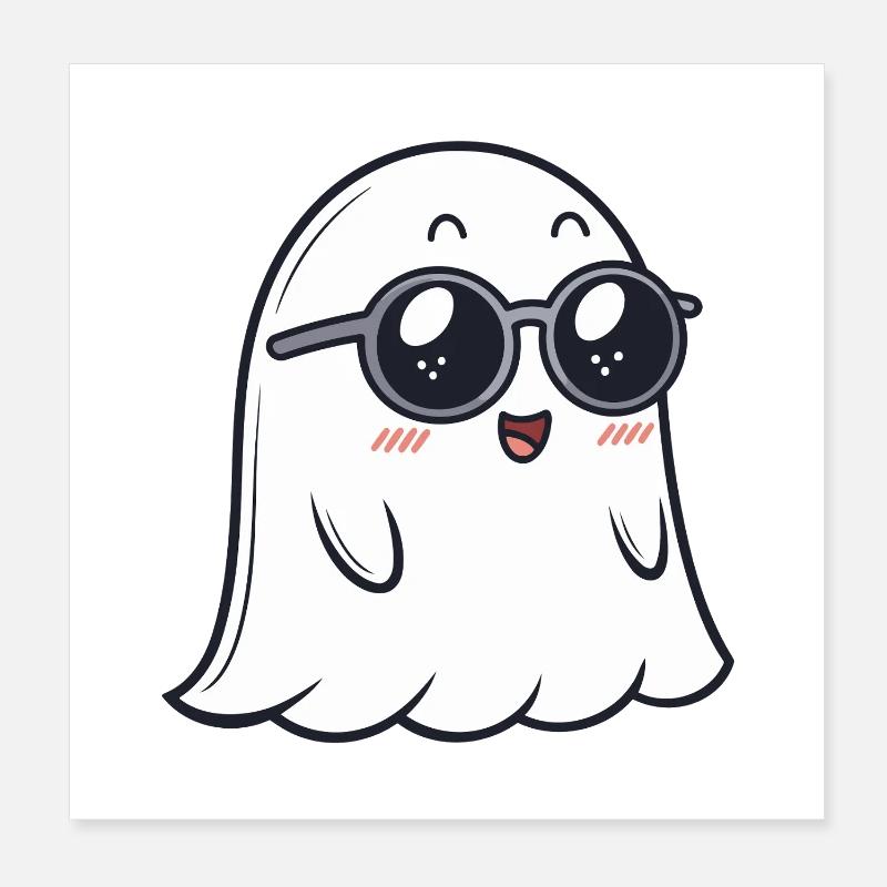 Ghost Soft Dark Brille Poster 20x20 cm