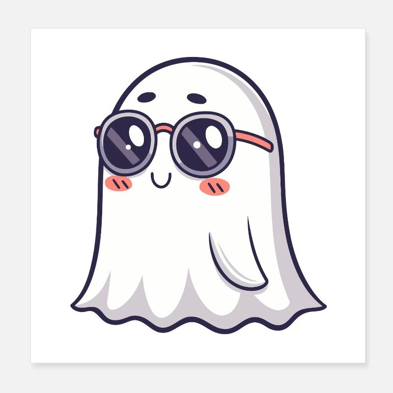 Retro Phantom Runde Brille Poster 20x20 cm