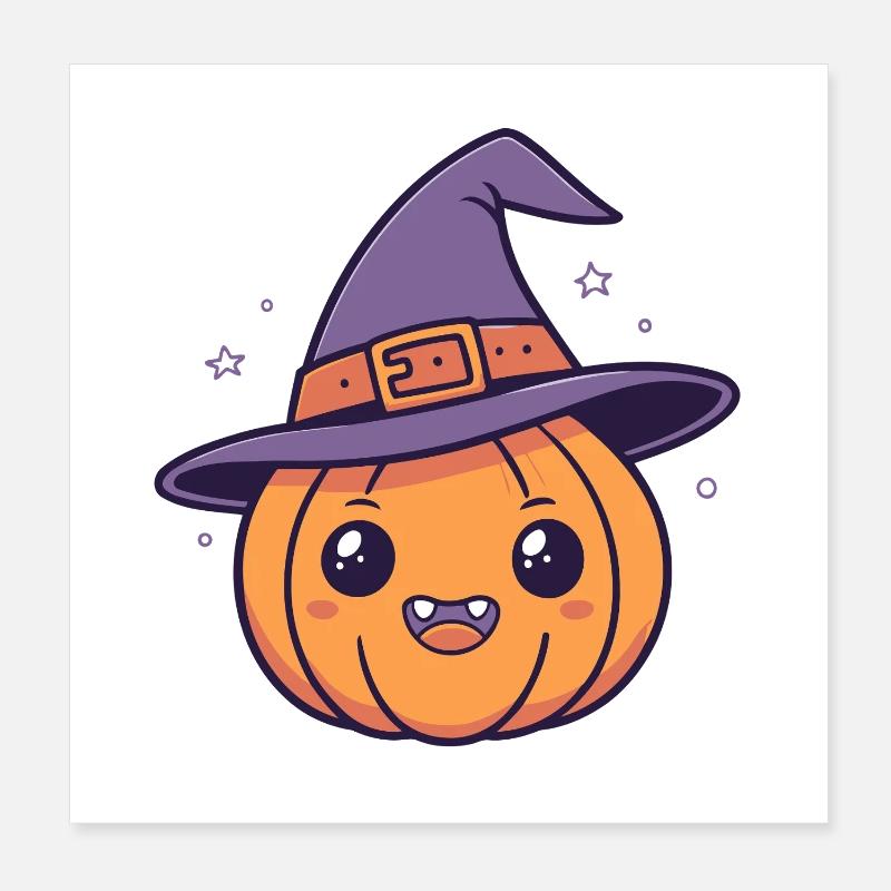 Citrouille sorcière joyeuse Poster 20 x 20 cm