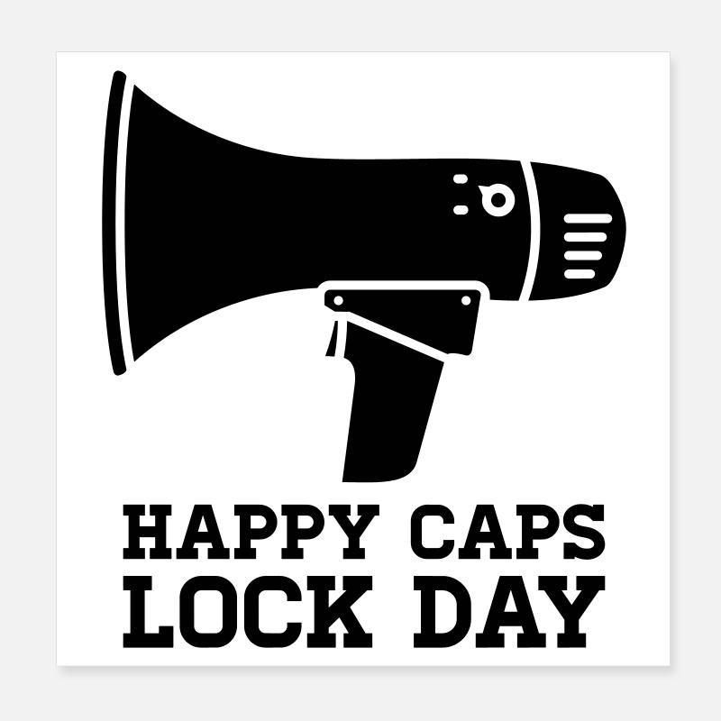Megafon Happy Caps Lock Day Nerd  Poster 20x20 cm