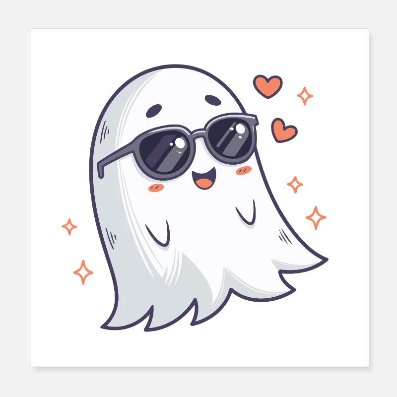 Coole Ghost Sonnenbrille Poster 20x20 cm
