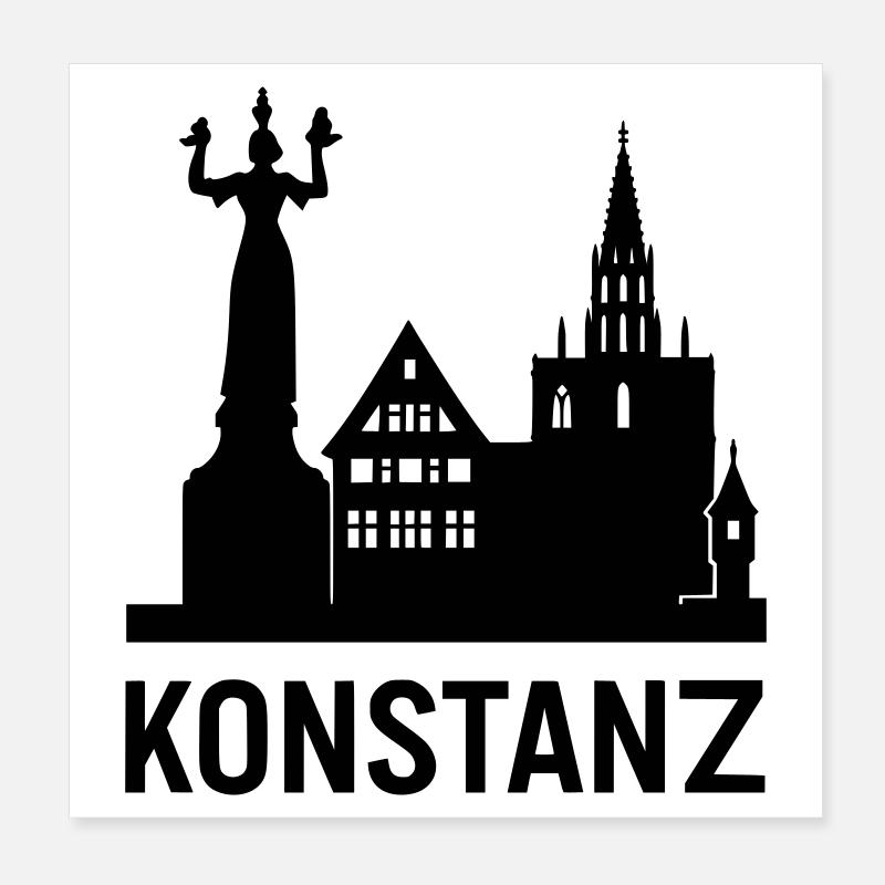 konstanz bodensee silhouette Poster 20x20 cm