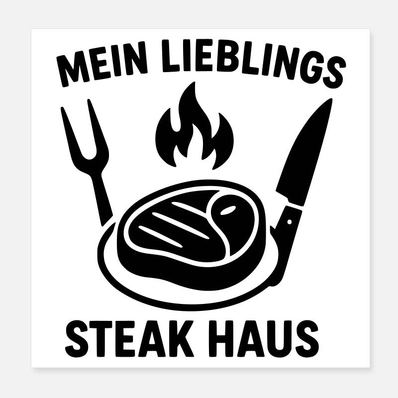 steakhaus steak essen Poster 20x20 cm