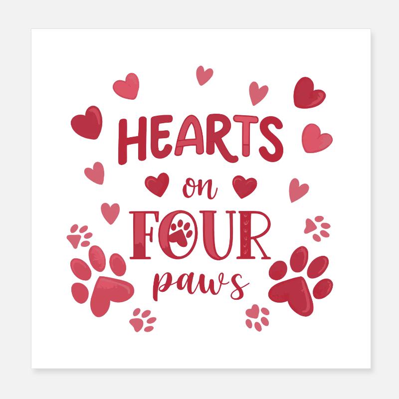 Cœurs amour animaux de compagnie Poster 20 x 20 cm