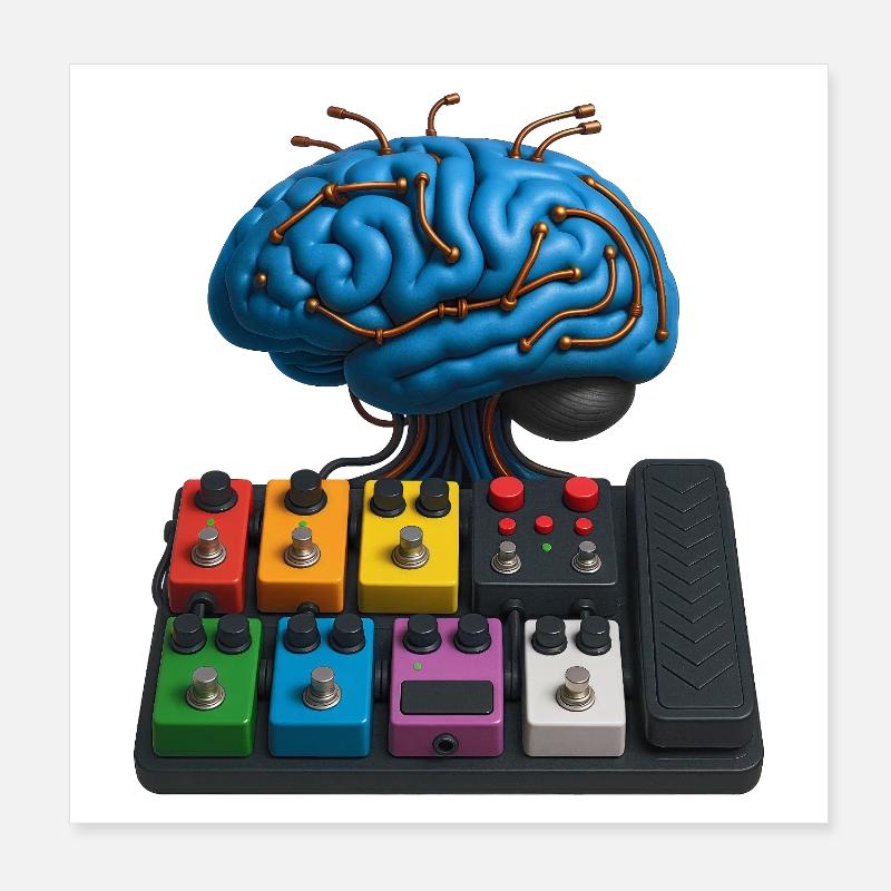 BRAIN PEDALBOARD – Ton & Sehen Poster 20x20 cm