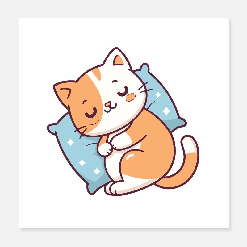 Cozy Kitten Resting Poster 8" x 8" (20x20 cm)