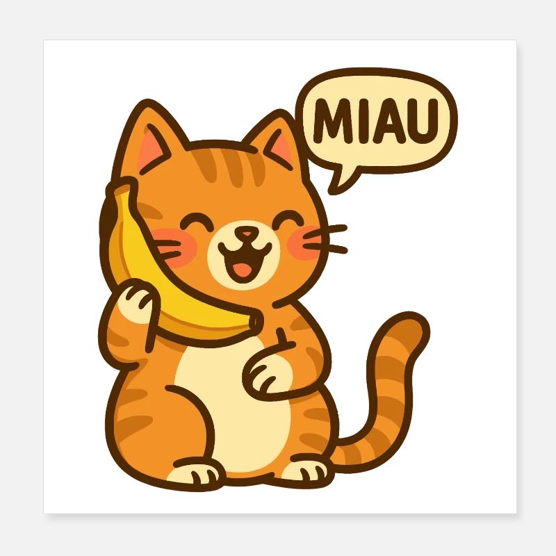 Telefonierende Katze Poster 20x20 cm