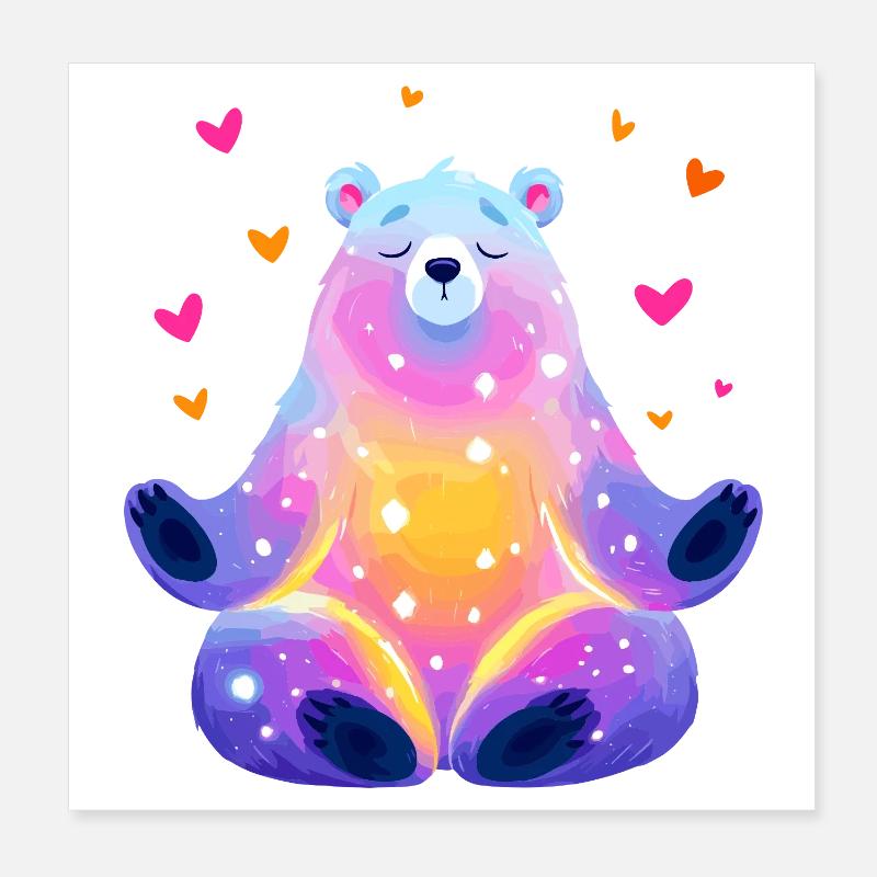 Regenbogen Bär Poster 20x20 cm