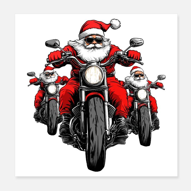 Motorradfahrer Christmas Poster 20x20 cm