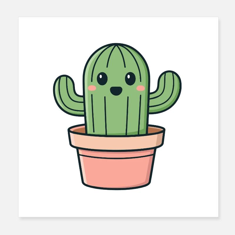 Cactus Smile In A Jar Poster 8" x 8" (20x20 cm)