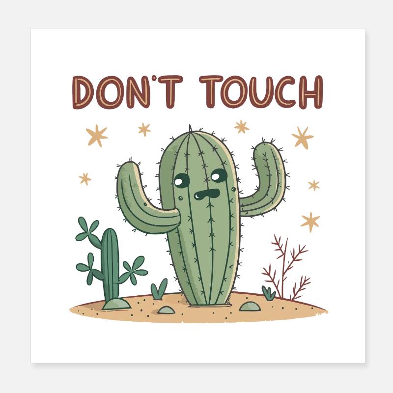 Cactus Insolent Ne Pas Toucher Poster 20 x 20 cm