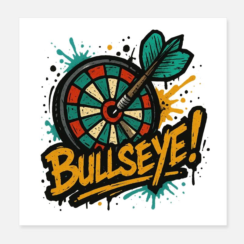 Fléchette dans le mille Poster 20 x 20 cm