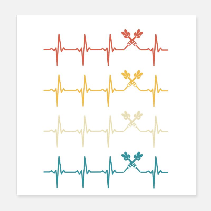 Dart Heartbeat Rétro Darts Darter Poster 20 x 20 cm