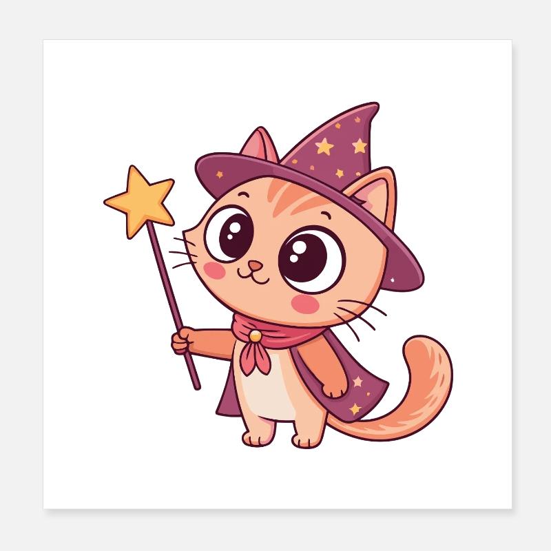 Pastel Magician Kitten Poster 8" x 8" (20x20 cm)