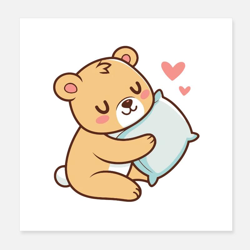 Soft Cuddle Teddy Bear Poster 8" x 8" (20x20 cm)