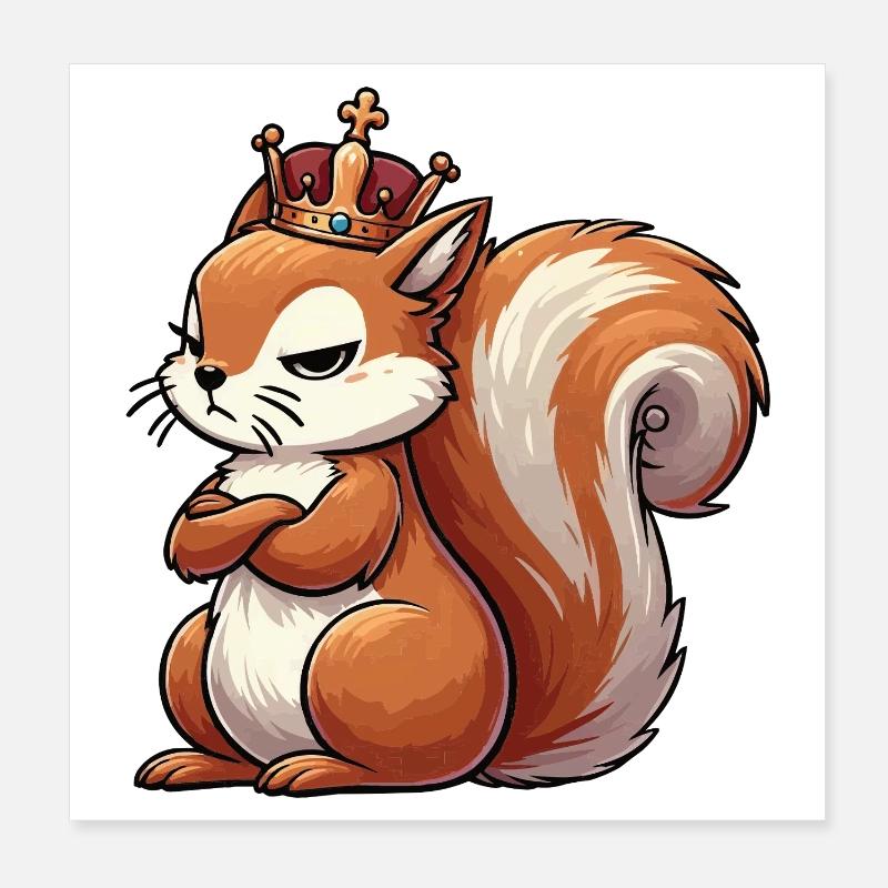 Squirrel Squirrel Squirrel Lover Rodent Poster 8" x 8" (20x20 cm)