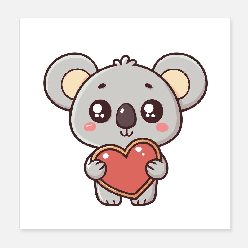 Koala Coeur Doux Poster 20 x 20 cm