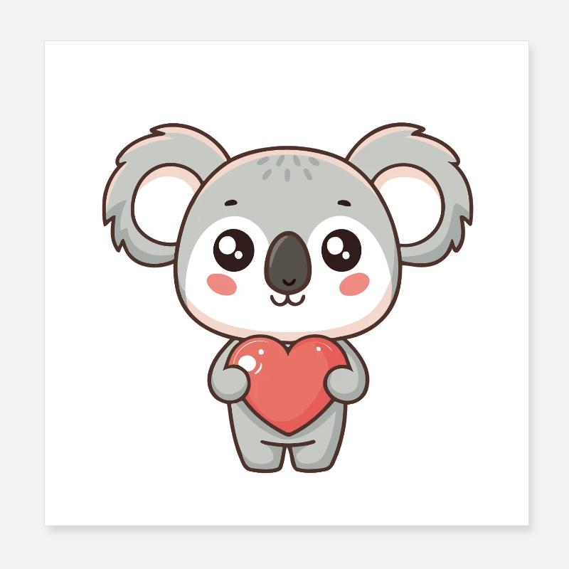 Koala Coeur Doux Poster 20 x 20 cm