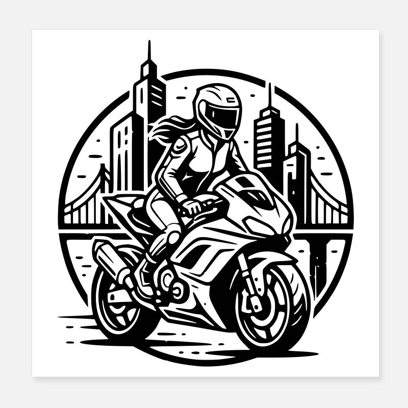 Biker, der auf ein Abenteuer geht Poster 20x20 cm