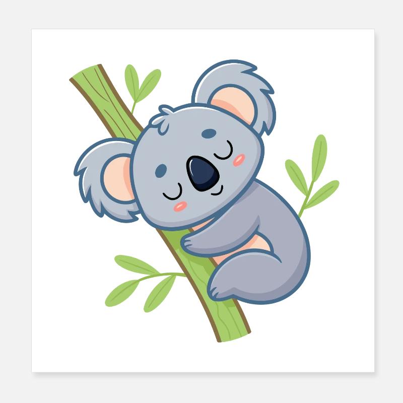 Soft Branch Sleeper Koala Poster 8" x 8" (20x20 cm)