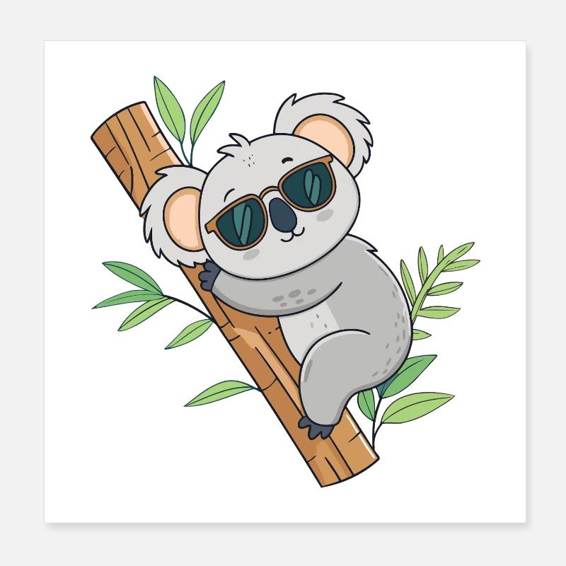Koala Sun Branch Poster 20x20 cm
